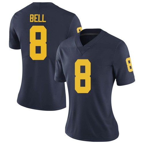 Ronnie Bell Michigan Wolverines Women's NCAA #8 Navy Limited Brand Jordan College Stitched Football Jersey NAR0254TA